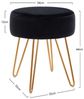 Duhome Hocker, Sitzhocker Rund Hocker Samt oder Stoff Lederoptik Schemel Metallbeine Bild 2