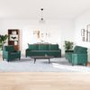 vidaXL 4-tlg. Sofagarnitur mit Kissen Dunkelgrün Samt 3278443 Bild 3