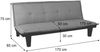 3er-Sofa HWC-C87, Couch Schlafsofa Gästebett Bettsofa Klappsofa, Schlaffunktion 170x100cm ~ Textil, hellgrau Bild 2