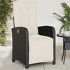vidaXL Gartensessel mit Fußteil 2 Stk. Verstellbar Schwarz Poly Rattan 365192 Bild 3