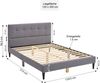 Homestyle4U Polsterbett mit Lattenrost, Stoff grau, 120x200 cm Bild 3