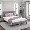 Homestyle4U Polsterbett mit Lattenrost, Stoff grau, 120x200 cm Bild 2