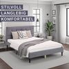 Homestyle4U Polsterbett mit Lattenrost, Stoff grau, 120x200 cm Bild 4