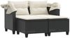 vidaXL Gartensofa 2-Sitzer mit Dach und Hockern Schwarz Poly Rattan 365780 Bild 4