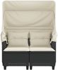 vidaXL Gartensofa 2-Sitzer mit Dach und Hockern Schwarz Poly Rattan 365780 Bild 5