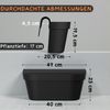 Engelland Balkonkasten Blumenkasten mit Wasserspeicher & Drainagesystem (Vorteils-Set, 3 St, Robust & Bruchfest), Blumentopf für Balkongeländer & Gartenzäune, Wetterfest, Kunststoff Bild 3