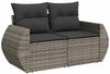 vidaXL 9-tlg. Garten-Sofagarnitur mit Kissen Grau Poly Rattan 3326611 Bild 5