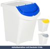 3er Set Abfallbehälter mit Deckeln - 3x40L Stapelmülleimer | Abfalleimer Küche Mülleimer 3 Fächer Müllbehälter Kücheneimer 120L, Weiß Bild 2