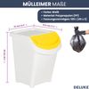 3er Set Abfallbehälter mit Deckeln - 3x40L Stapelmülleimer | Abfalleimer Küche Mülleimer 3 Fächer Müllbehälter Kücheneimer 120L, Weiß Bild 3