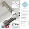 Deco-Raum® Deco-Raum Gardinenstange ausziehbar Flexa Edelstahl-optik Endstück Kappe 16/19mm | Länge: 160-300cm | Material: Metall | Farbe: Edelstahl-optik Bild 3
