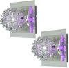2er Set Wandleuchte, Deko LED, Kugelgeflecht, chromfarben, B 17 cm Bild 1