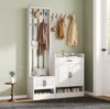 Garderobenset 125 x 36 x 190 cm aus Spanplatte, mit Schuhbank, Schuhschrank, 4 Türen und 1 Schublade Bild 5