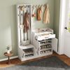 Garderobenset 125 x 36 x 190 cm aus Spanplatte, mit Schuhbank, Schuhschrank, 4 Türen und 1 Schublade Bild 4