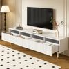 Merax 178 cm TV-Schrank , große Aufbewahrung, 4 Schubladen, MDF & Acryl, weiß Bild 5