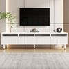 Merax 178 cm TV-Schrank , große Aufbewahrung, 4 Schubladen, MDF & Acryl, weiß Bild 3