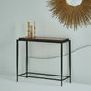 Signature 'IGLOO' Kleine Konsole aus Rauchglas und schwarzem Metall L80 cm - Schwarz Bild 2