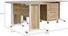 Dmora Schreibtisch Megh, Mehrzweckschreibtisch, Bürotisch für PC, Eckschreibtisch, 230x200 h75 cm, Eiche und Weiß Bild 3