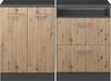 Küchenschrank für Dachschrägen R-Line Artisan-Eiche 120 cm 2er Set Schrankkorpuss 60 cm Tiefe Vicco Bild 3