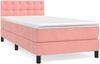 vidaXL Boxspringbett mit Matratze Rosa 90x190 cm Samt 3141520 Bild 2