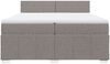 vidaXL Boxspringbett mit Matratze Taupe 200x200 cm Stoff 3287172 Bild 4