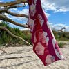 WoolOnly Wendedecke Wolldecke Plaid aus Norwegischer Wolle 130x200 cm (Ginkgo Himbeeren Magenta) Bild 3