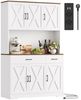 HOMECHO Küchenbuffet Weiß Küchenschrank mit Steckdosen, 6 Türen, 2 Schubladen, 180x105x38cm Bild 5