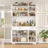 HOMECHO Küchenbuffet Weiß Küchenschrank mit Steckdosen, 6 Türen, 2 Schubladen, 180x105x38cm Bild 3