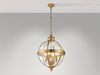 Große LED Jugendstil Pendelleuchte aus massivem Stahl in Messing, Ø 50cm Bild 3