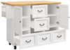 Flieks Küchenwagen mit erweiterbarer Arbeitsplatte, Rollen und verstellbarer Ablagen, (1 St), Kücheninsel Buffetschrank Servierwagen mit 5 Schubladen Bild 4