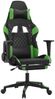 Gaming-Stuhl mit Massage & Fußstütze Schwarz & Grün Kunstleder, Drehbar [345525] Bild 2