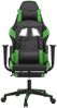 Gaming-Stuhl mit Massage & Fußstütze Schwarz & Grün Kunstleder, Drehbar [345525] Bild 4