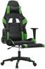 Gaming-Stuhl mit Massage & Fußstütze Schwarz & Grün Kunstleder, Drehbar [345525] Bild 3