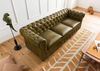 Sofa 3-Sitzer Echtleder 216x82x75 grün CHESTERFIELD #303 Bild 3