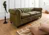 Sofa 3-Sitzer Echtleder 216x82x75 grün CHESTERFIELD #303 Bild 2