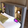 BlingBin Polsterbett Stauraumbett Beleuchtung Bettgestell (Einzelbett mit Kabellosem Laden USB C), Stauraum, 90x200cm Bild 2