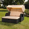 Mucola Strandkorb Strandkorb Sonnenliege Sonnenbett mit Dach aus Polyrattan Relaxliege, BxTxH: 145,00 x 143,00 x 130,00 cm, (Stück), Sonnenschutzdach Bild 2