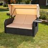 Mucola Strandkorb Strandkorb Sonnenliege Sonnenbett mit Dach aus Polyrattan Relaxliege, BxTxH: 145,00 x 143,00 x 130,00 cm, (Stück), Sonnenschutzdach Bild 5