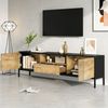 Merax Lowboard Fernsehtisch TV-Ständer Wohnzimmerschrank (1 St, geeignet für Fernseher bis zu 70 Zoll), TV-Schrank mit Schublade, offenen Fächern & Stauraum, 170x35x50cm Bild 3