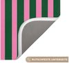 OnlyWow Badematte Vertikale Streifen - Grün - Rosa, Höhe 10 mm, Polyester, Rechteckig, Badezimmerteppich, Badteppich, Rutschfest, Badvorleger, Waschbar Bild 3