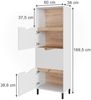 Kommode Marelle Weiß/Artisan 60 x 169.5 cm mit 4 Fächern Vicco Bild 2