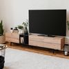 Homestyle4u TV-Schrank, Spanplatte natur / schwarz, B/H/T: 195 x 48 x 37 cm Bild 2
