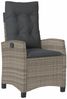 vidaXL 3-tlg. Garten-Essgruppe mit Kissen Grau Poly Rattan 3213224 Bild 3