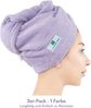 HAMMETEX Turban-Handtuch 2er Set Haarturban Damen, 100% Baumwolle, Flauschig & Schnelltrocknend, Frottier (Set, 2-St), Uni-Farben, weich Bild 2