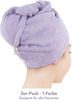 HAMMETEX Turban-Handtuch 2er Set Haarturban Damen, 100% Baumwolle, Flauschig & Schnelltrocknend, Frottier (Set, 2-St), Uni-Farben, weich Bild 3