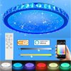 oyajia Deckenleuchte 36W Kristall LED Deckenlampe, RGB Deckenleuchte Sternenhimmel Lampen, LED fest integriert, RGB+Warmweiß & Neutralweiß & Kaltweiß, Dimmbar mit Fernbedienung oder APP-Steuerung,für Wohnzimmer Küche Bild 2