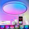 oyajia Deckenleuchte 36W Kristall LED Deckenlampe, RGB Deckenleuchte Sternenhimmel Lampen, LED fest integriert, RGB+Warmweiß & Neutralweiß & Kaltweiß, Dimmbar mit Fernbedienung oder APP-Steuerung,für Wohnzimmer Küche Bild 3