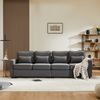 4-Sitzer Sofa B 264 x T 83 x H 87 cm aus Leinenstoff in Dunkelgrau Bild 3