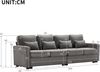 4-Sitzer Sofa B 264 x T 83 x H 87 cm aus Leinenstoff in Dunkelgrau Bild 5