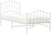 vidaXL Bettgestell mit Kopf- und Fußteil Metall Weiß 90x200 cm 373849 Bild 3
