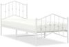 vidaXL Bettgestell mit Kopf- und Fußteil Metall Weiß 90x200 cm 373849 Bild 2